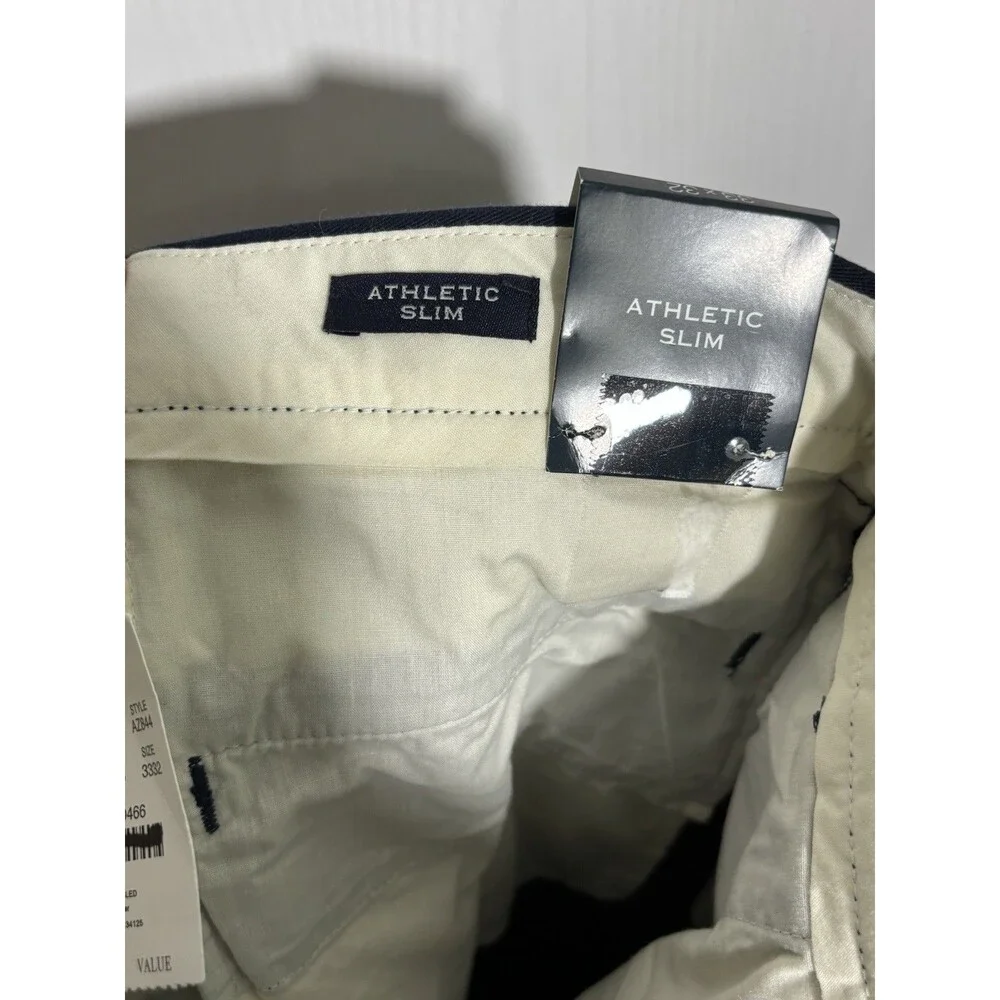 J.Crew Chino Pants Mens 33 32 Blue Navy Athletic Slim Fit New Preppy Office